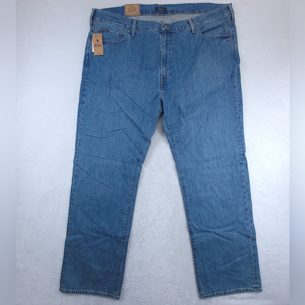Polo Ralph Lauren Hampton Relaxed Straight Mens Jean 46BX34 Blue Denim NEW